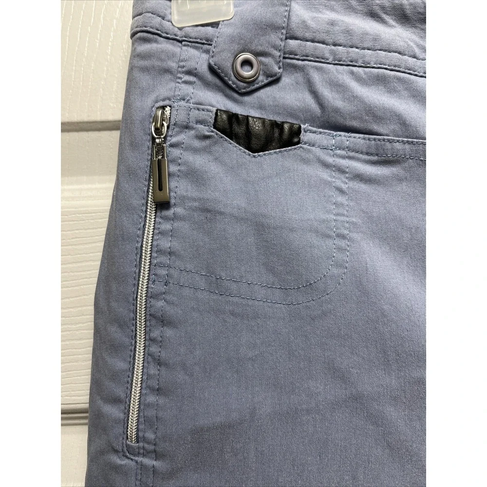 JAMIE SADOCK RESORT PANTS Sz 8  Blue CROPPED--POCKETS--ZIPPERS-RAYON BLEND
